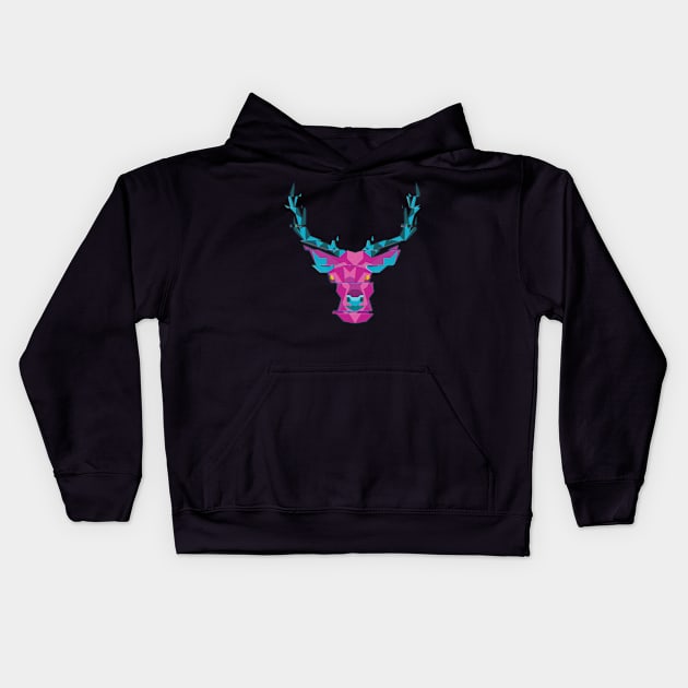 Deer (WILD GLITCH) Kids Hoodie by Nidavellir